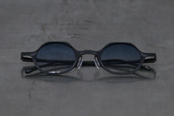 Rigards polygonal high degree handmade copper glasses RG0128CU series set RG-RG0128CU-HL black frame blue lens